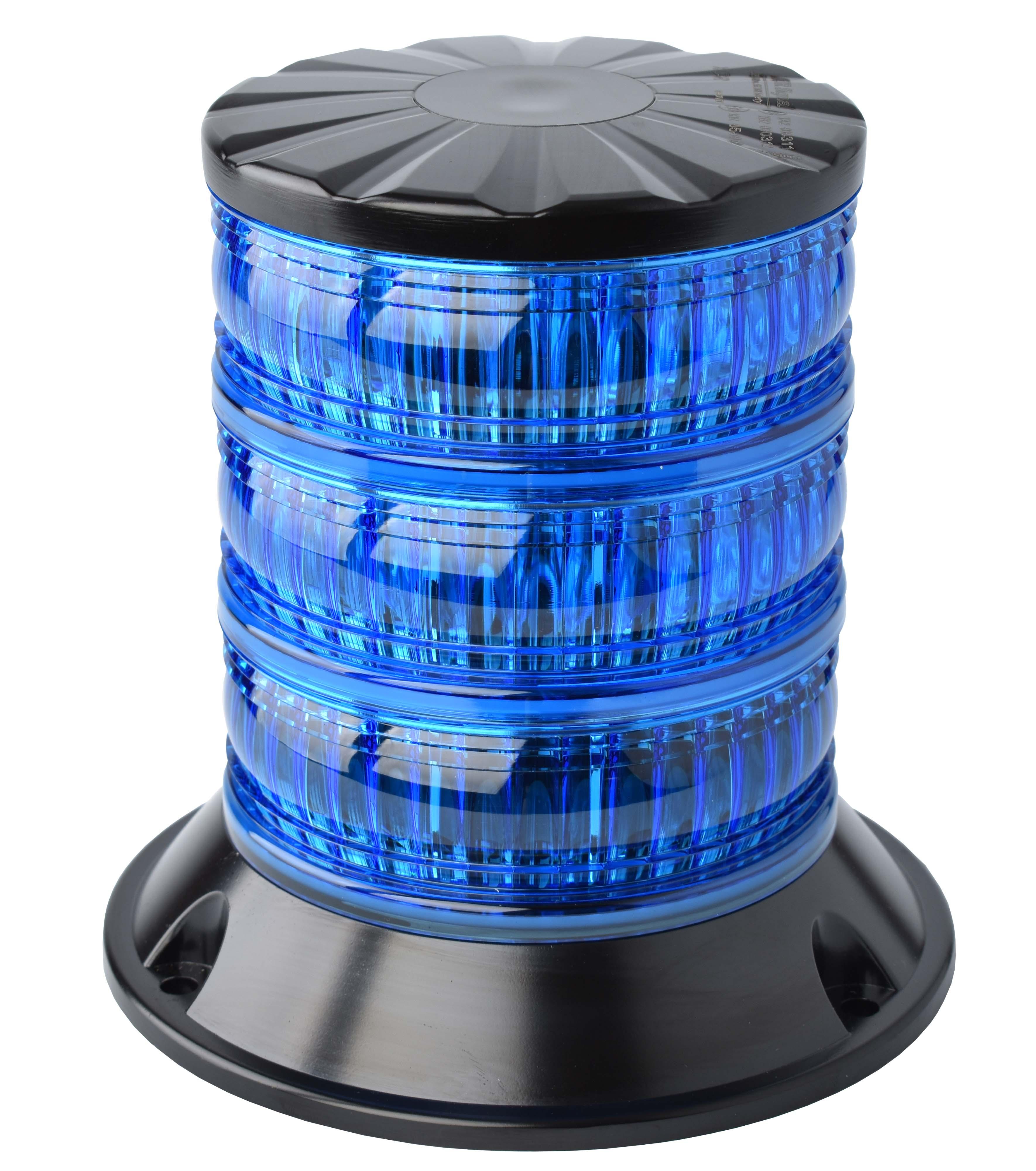 Gyrophare LED Bleu Triple étage classe 2  fixation 3 points